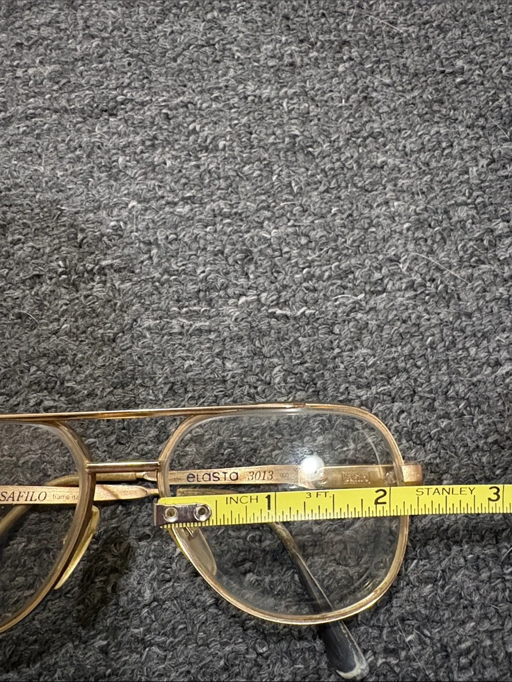 Safilo Elasta 3013 Gold Aviator Eyeglasses Frames Italy Vintage